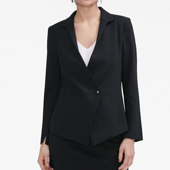 MM Lafleur Wells 2.0 Blazer Jacket Classic Black Asymmetrical Size Women's +1 - Picture 11 of 12